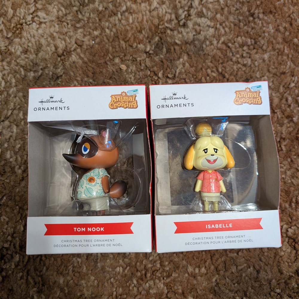 Animal Crossing Christmas Tree Ornaments - Tom Nook and Isabelle
